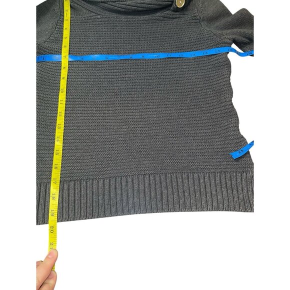 JONES NEW YORK SIGNATURE Women's Size Small Thick Knit Cowlneck Grey Sweater - Picture 6 of 12